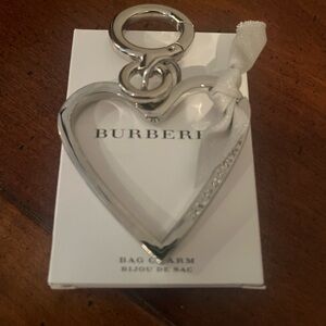 Burberry Silver Heart Bag Charm